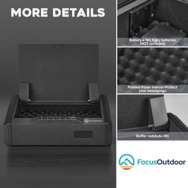 FocusOutdoor® Biometric Fingerprint 3-Way Access Gun Safe - Image 2