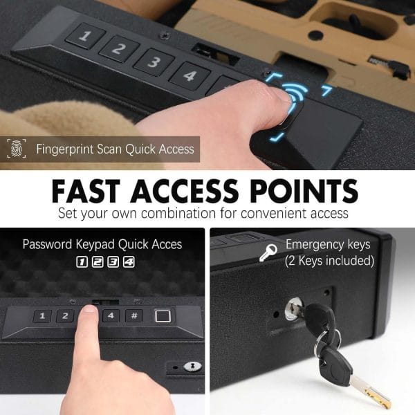 FocusOutdoor® Biometric Fingerprint 3-Way Access Gun Safe - Image 7