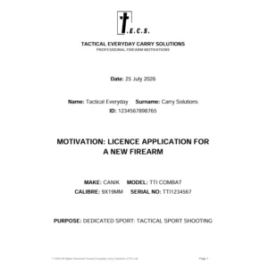 MOTIVATION FOR FIREARM LICENCE APPLICATIONS
