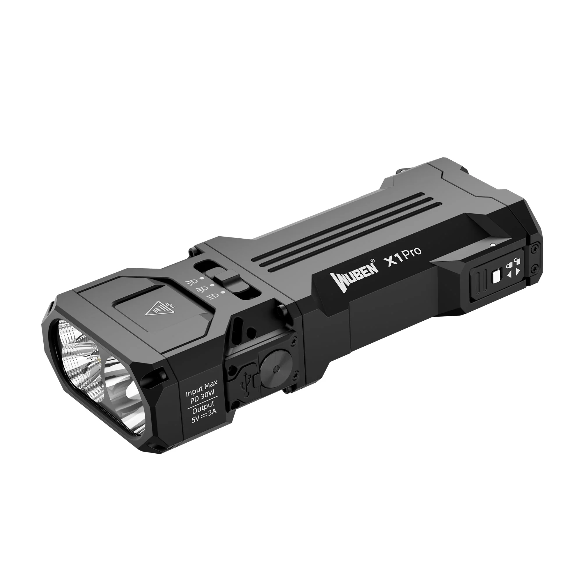 WUBEN X1 PRO 12300 Lumens EDC Flashlight with Dual Spotlight & Floodlight Modes – 2x 21700 Batteries